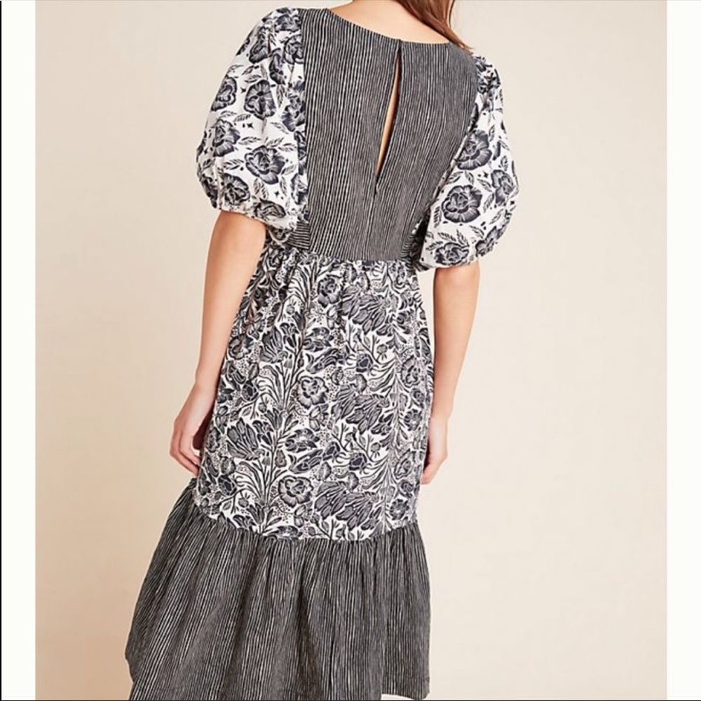 NWT Anthropologie Adrienne Flounced Midi Dress - Picture 4 of 7